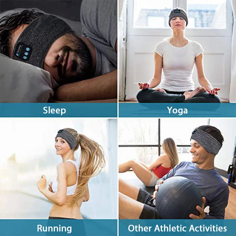 Bluetooth Headband Headphones Wireless Music Sports Hairband Running Fitness Sweatband Earphones Soft Sleeping Eye Mask Headset