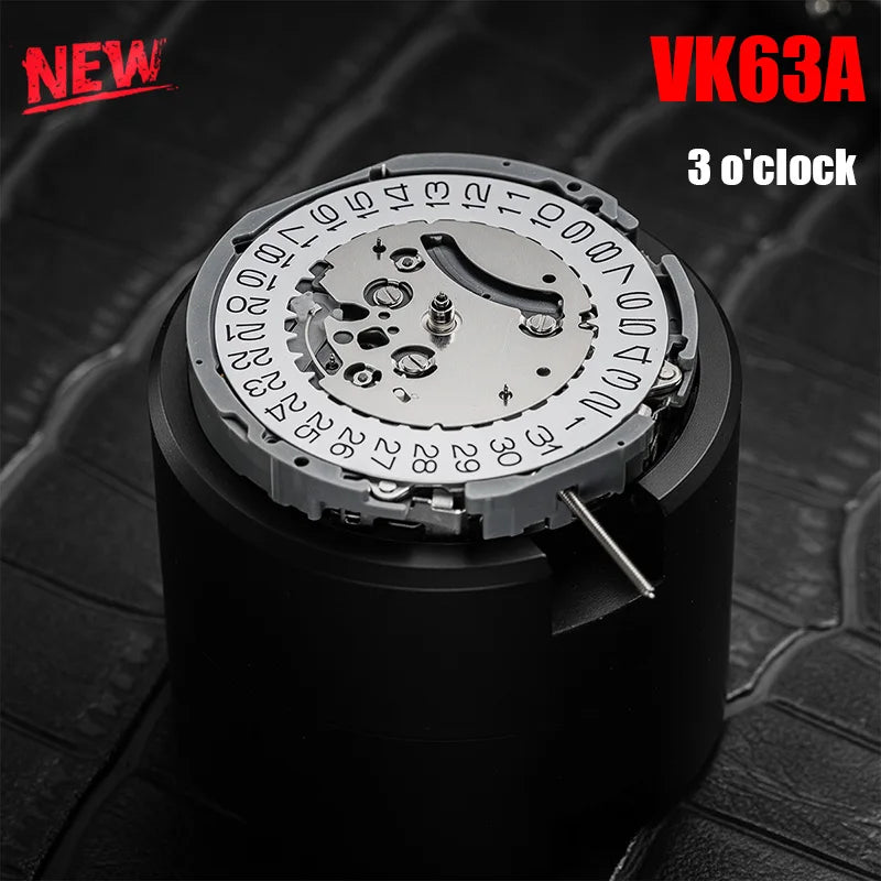 Japan Genuine VK63A Chronograph Quartz Movement with Battery Japan Original Mechanism VK63 VK61A VK67A Mod Replace Movement