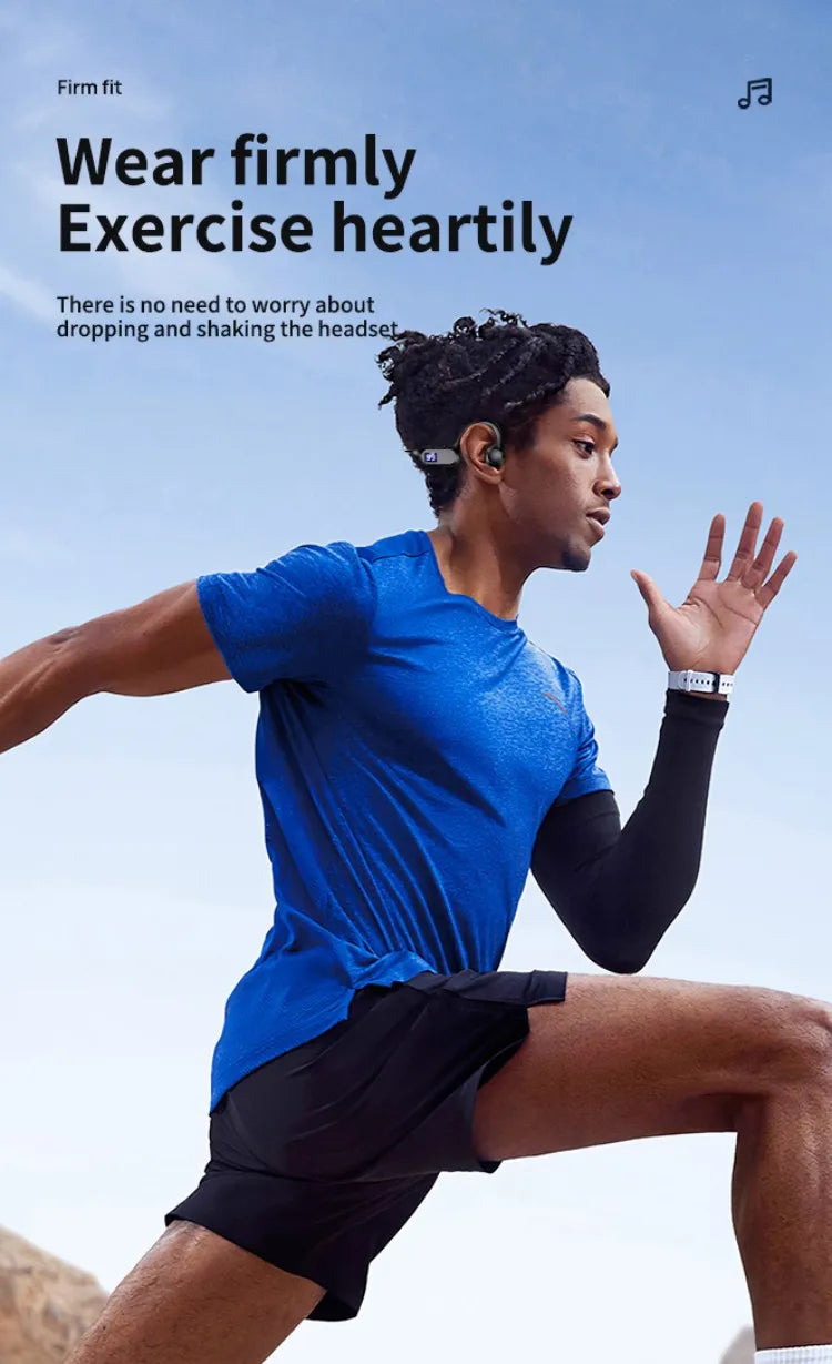Beauddy Air Conduction Sport Headphone Wireless Earphone Bluetooth-Compatible Headset Hands-free with Mic for Running X7 Earbuds