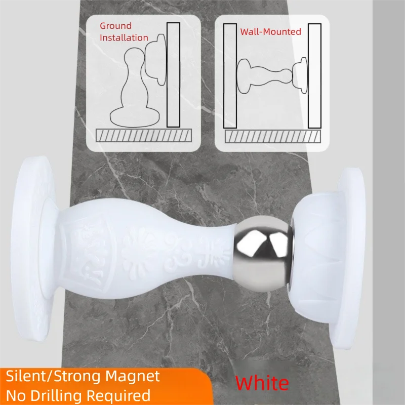 New Drill-Free Door Stopper with Silicone Anti-Collision Pad, Door Holder for Fixing Door Behind and Preventing Collision
