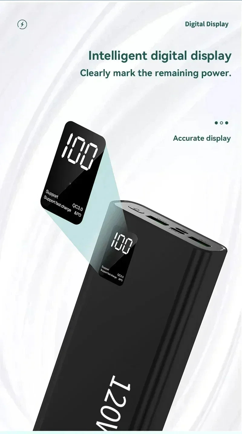 Xiaomi 50000mAh 120w Super Fast Charging External Battery Ultra Capacity PowerBank Portable LED Digital Display For IPhone