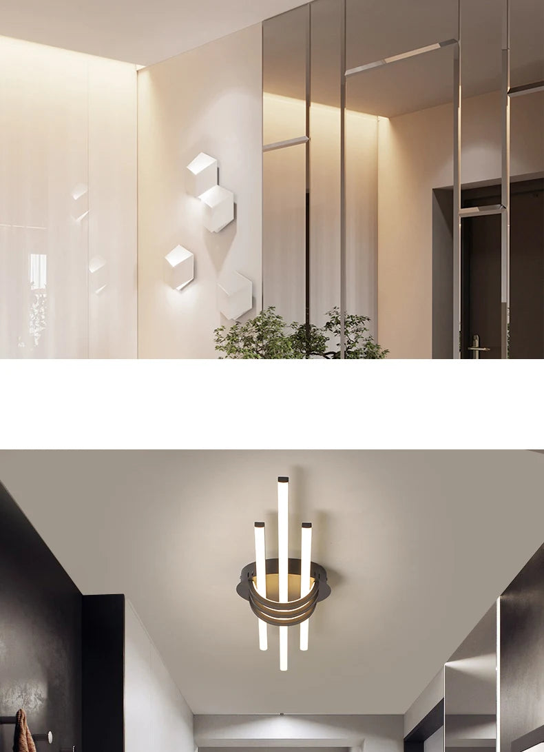 FANPINFANDO Modern Led Ceiling Lights For Living Room Bedroom Matte Black/White Aluminum Kitchen Led Ceiling Lamps Fixtures
