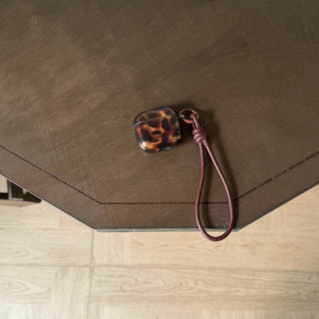 Advanced Stylish Brown Amber Pattern With Lanyard Earphone Case Cover for AirPods 1 or 2 3 4 Pro 2 Pro 3