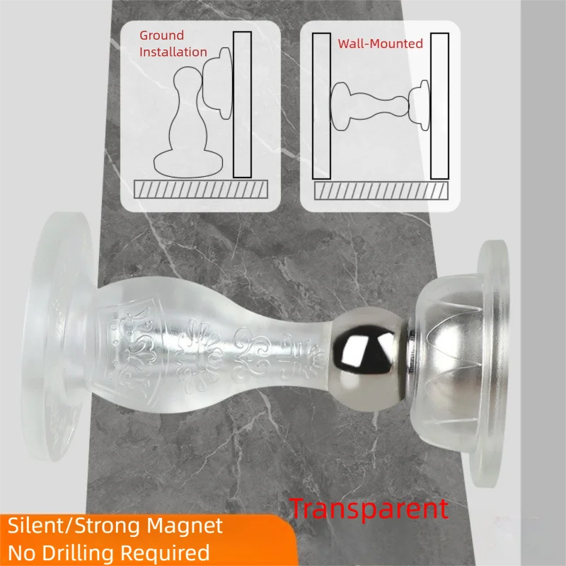 New Drill-Free Door Stopper with Silicone Anti-Collision Pad, Door Holder for Fixing Door Behind and Preventing Collision