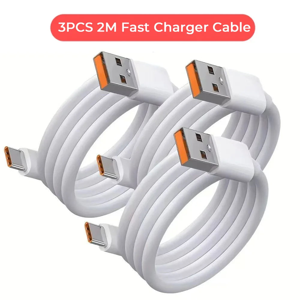 NNBILI 3PCS 100W 6A Super Fast Charger Cable Fast USB Type C Charging Data Cord Quick Charger Cable USB C charger fast charging