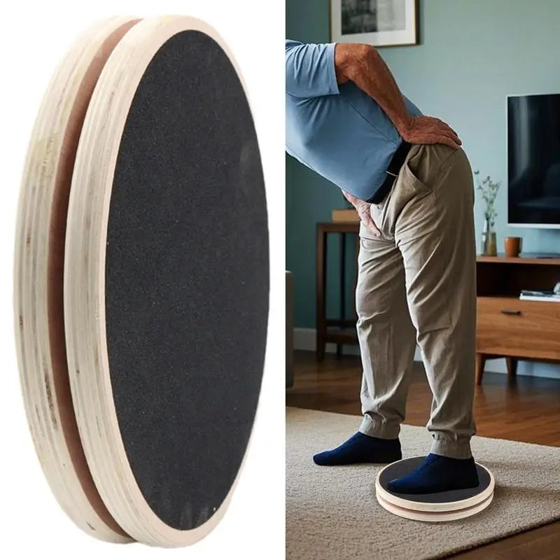 Waist Twisting Disc AB Disc Machine Wooden Disc Sculpture Twist With Handles Workout Training Board Body Trainer For Hips And