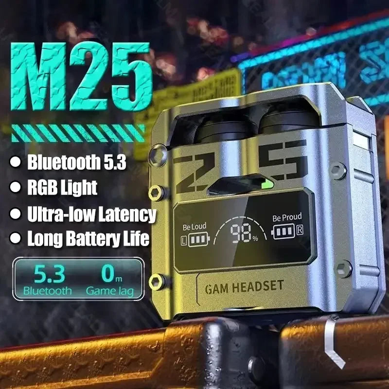 Original M25 TWS Earbuds with LED Digital Display - Bluetooth 5.3 Headphones, Touch Control & Noise Reduction Stereo Sound