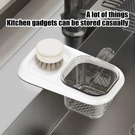 Sink Drain Basket with Suction Cup & Storage Rack Kitchen Sink Filter Accessory for Waste Clog Prevention in Homes