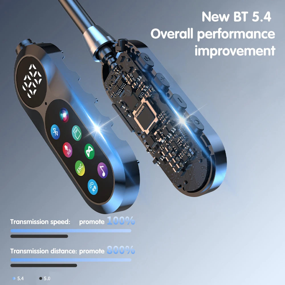 Wireless Bluetooth 5.4 Headset with LED Display HiFi Sound Quality Sports And Gaming Earbuds