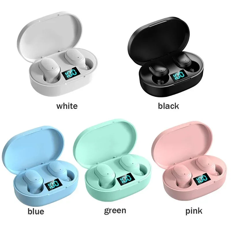 E6S TWS Bluetooth Earphones Wireless Bluetooth Headset Noise Cancelling Headsets with Microphone Headphones for All Smartphones