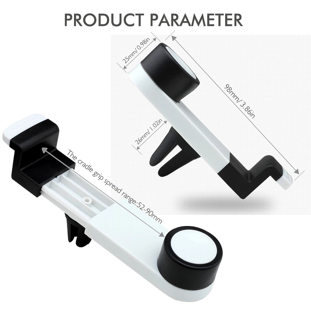 Portable Car Air Vent Mount for Mobile Phones 360 Degree Rotation Adjustment Compatible with 3.5-6.3 Inch Phones