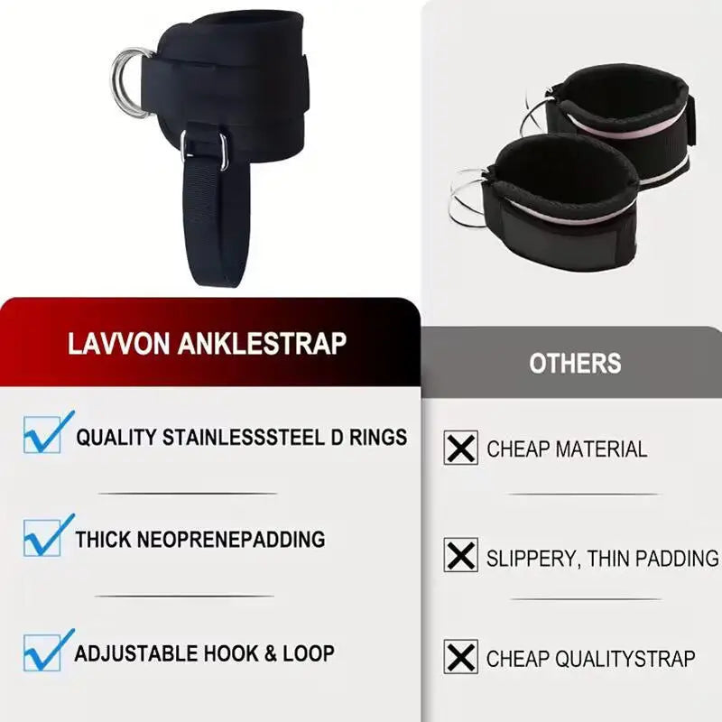 New Ankle Straps for Cable Machines Kickbacks-Adjustable Comfort Ankle Cable Attachments for Gym Ankle Leg Extensions