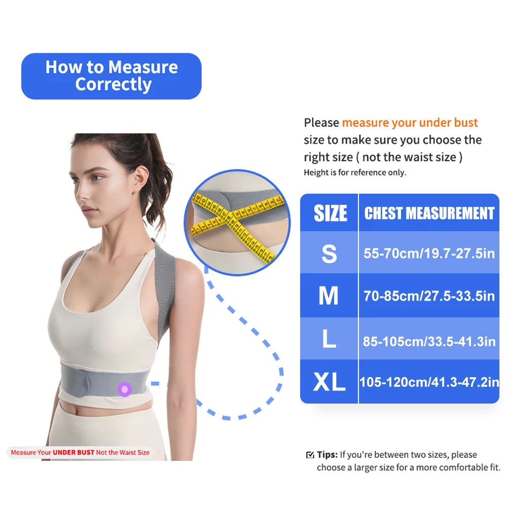 LAOZHAO Adjustable Posture Corrector for Men & Women - Upper Back Brace for Neck, Shoulder & Spine Support,Scoliosis & Back Pain
