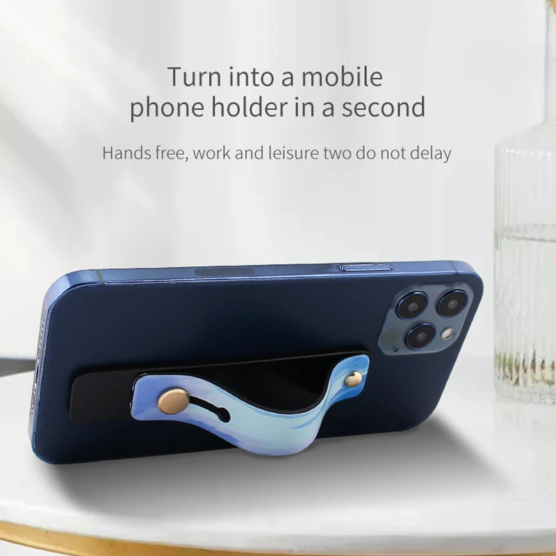 Portable Push-pull Phone Holder Slide Stand Multi-function Ring Buckle Lazy Desktop Sticky Rainbow Phone Silicone Ring Grip