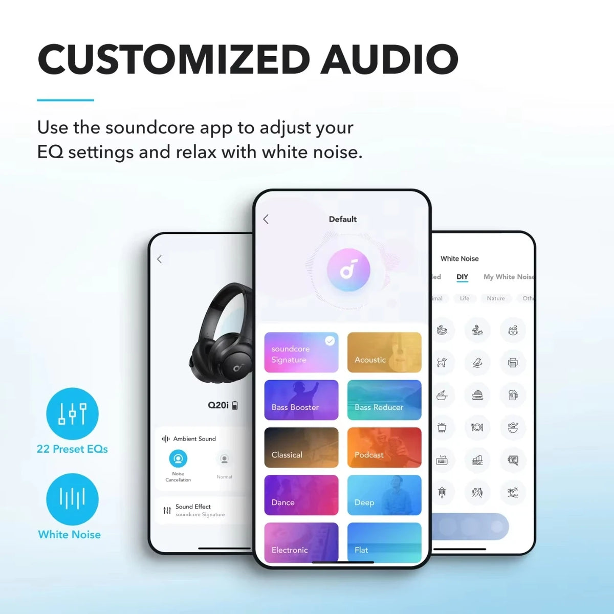 Anker soundcore Q20i 40H Long ANC Playtime Hybrid Active Noise Cancelling Wireless Over-Ear Bluetooth Headphones