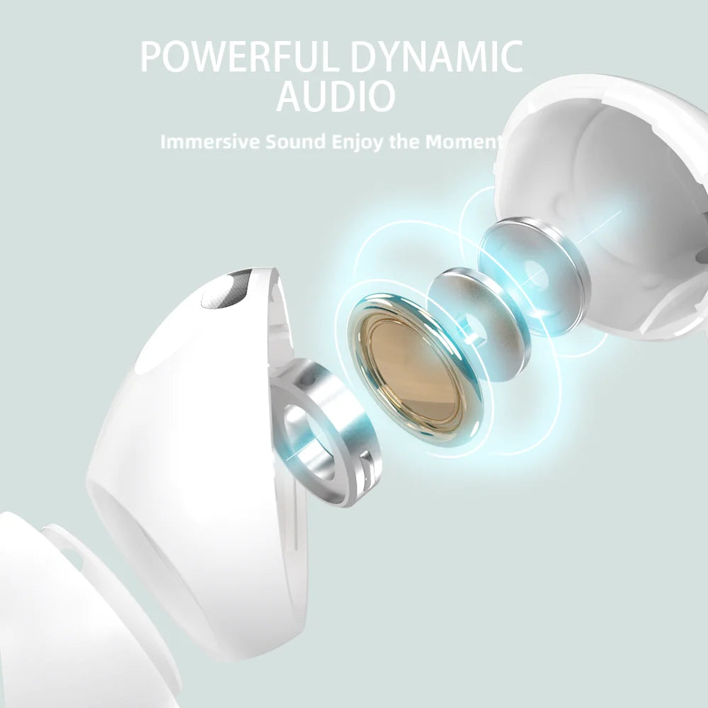 PRO 3 wireless Bluetooth earphones with heart rate monitoring, ANC noise cancelling microphone earbuds, stereo audio compatible