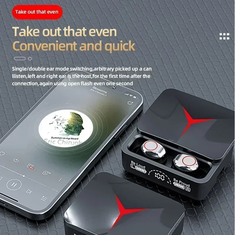 M90 Wireless Headphones TWS Bluetooth Earphones Touch Control Sport Earbuds Hifi Stereo Gaming Headset With Mic For Smartphone