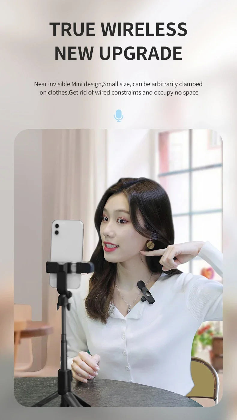 Wireless Lavalier Mic Audio Video Recording Mini Replaceable Windproof Fleece Microphone for vlog YouTube Shooting Microphone