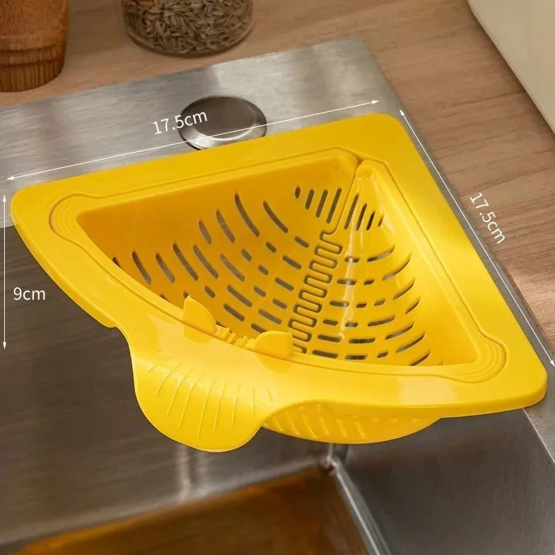 Triangle Magnetic Sink Drain Basket Hanging Vegetable Fruit Drainage Strainer Kitchen Filter Accessories Food Waste Collector
