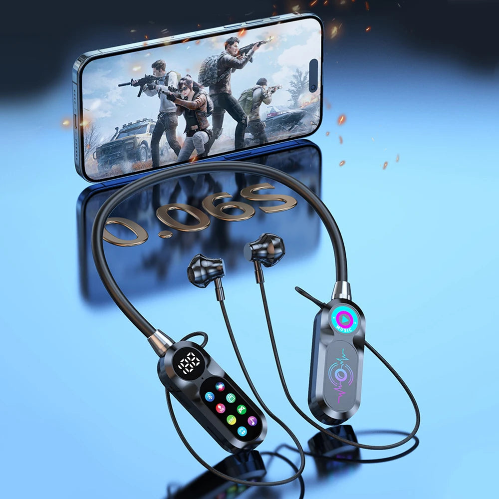 Wireless Bluetooth 5.4 Headset with LED Display HiFi Sound Quality Sports And Gaming Earbuds