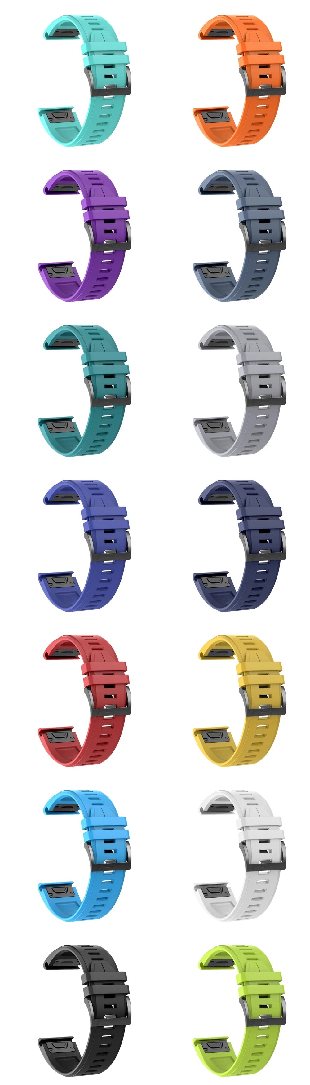 QuickFit 26 22mm Silicone Sport Watch Band for Garmin Fenix 7 7X PRO 6 6X GPS 5 5X Plus 3 HR Epix Pro instinct 2X Strap Bracelet