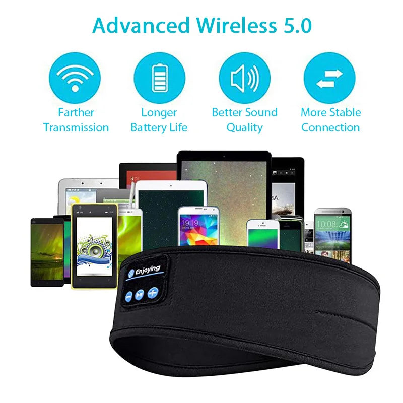 Wireless Bluetooth Earphone Sleeping Band Headphone Music Headphones Soft Elastic Comfortable Sports Headband Music Headset