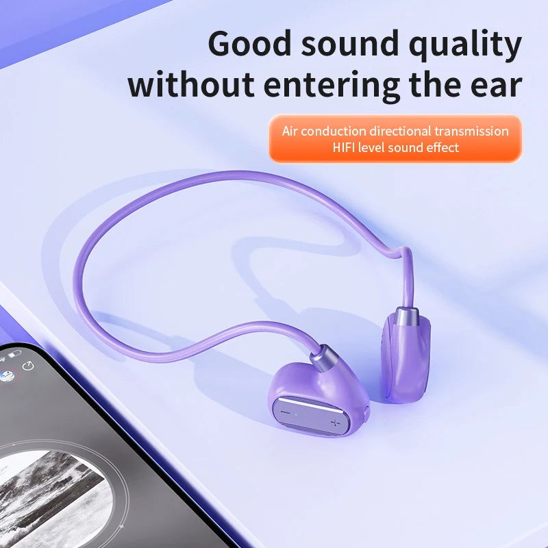 Ear-mounted sports wireless earphones, air conduction headset, BT 5.3, ultra-long battery life, suitable for running and cycling