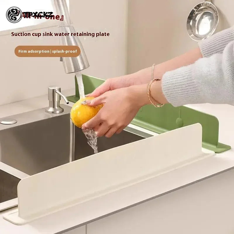 1pcs Silicone Kitchen Sink Water Splash Guard Washing Basin Anti-splash Stopper Waterproof Splatter Screen Bar Anti-water Board