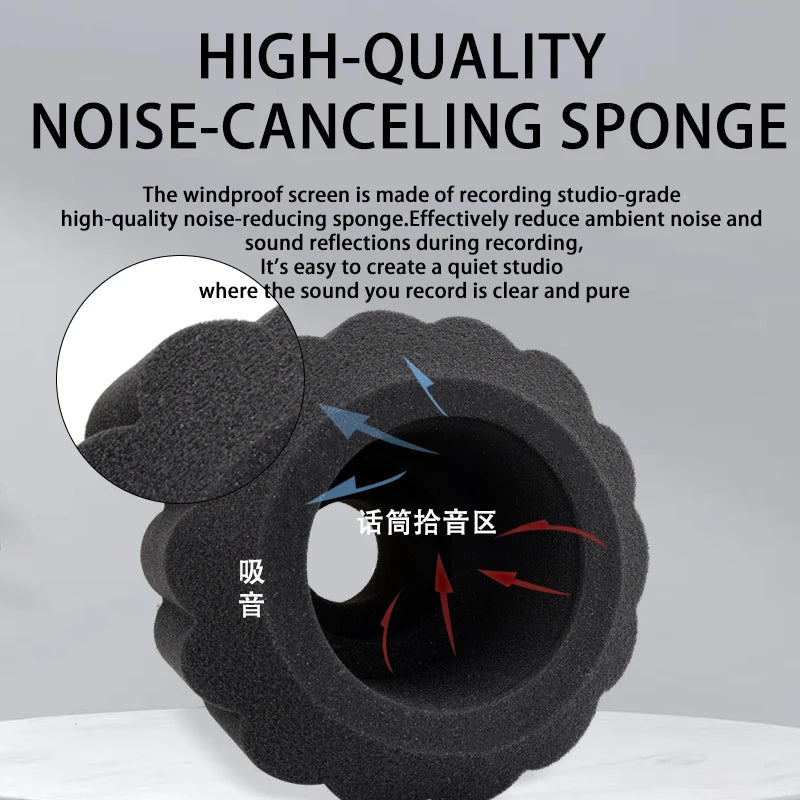 Sound-Absorb Sponge Mic Cover, Microphone Windproof Cover,Anti Spray Mic Windproof Cover Can Reduce Room Echo And Reverberatio
