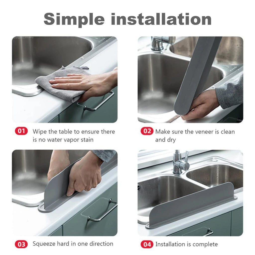 Soft Silicone Kitchen Sink Partition Adhesive Splash Proof Dishwashing And Vegetable Washing Sink Splitter