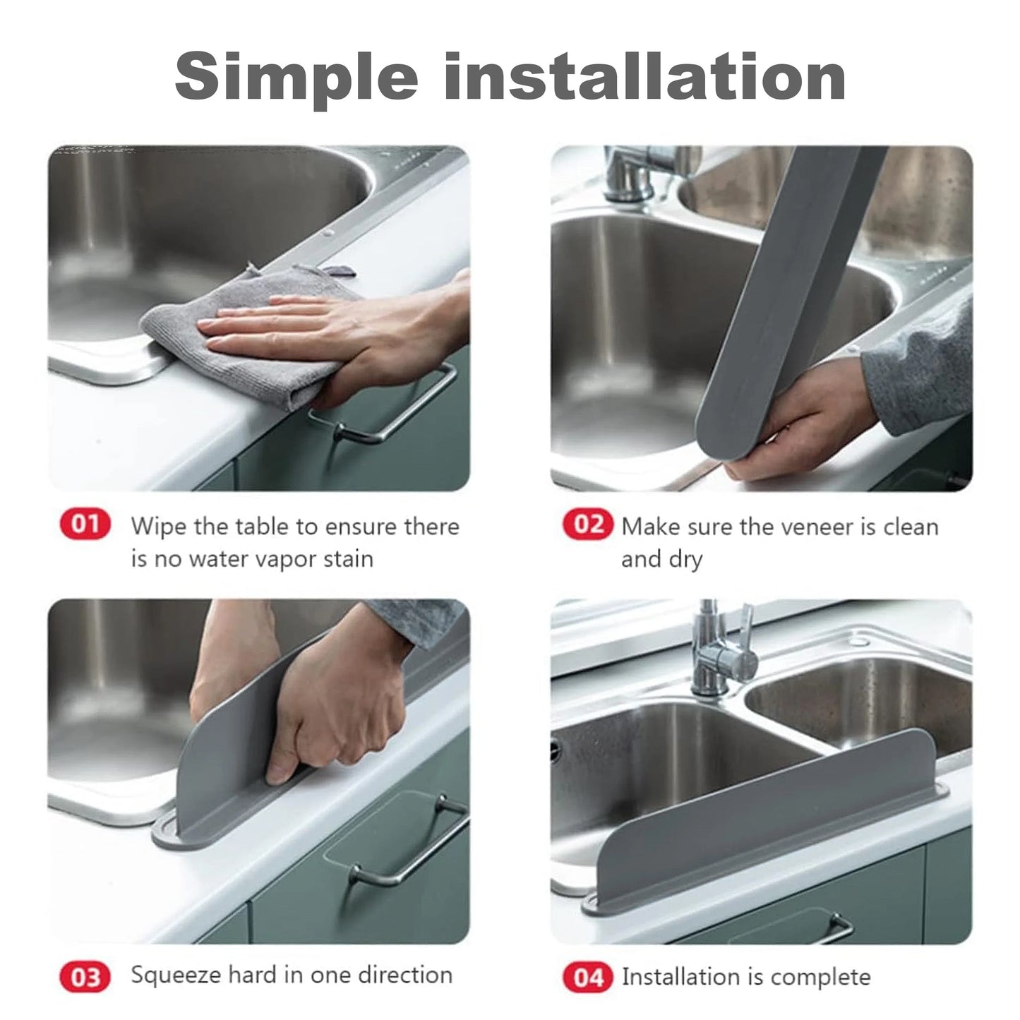 Soft Silicone Kitchen Sink Partition Adhesive Splash Proof Dishwashing And Vegetable Washing Sink Splitter