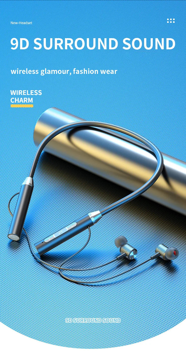 Neck Wireless Bluetooth Earphone TWS 9D oneplus audifonos bleutooth gaming headsets bluetooth earbuds ariculares bluthoooth