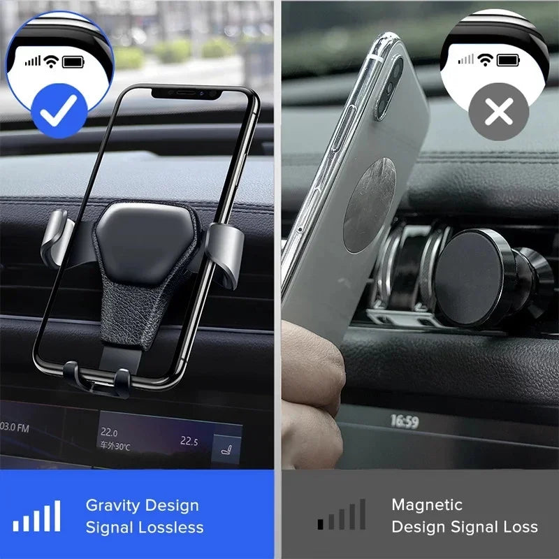 Car Phone Holder Air Vent Clip Mount Gravity Mobile Cell Stand Smartphone GPS Support in Car Bracket For iPhone Samsung Xiaomi