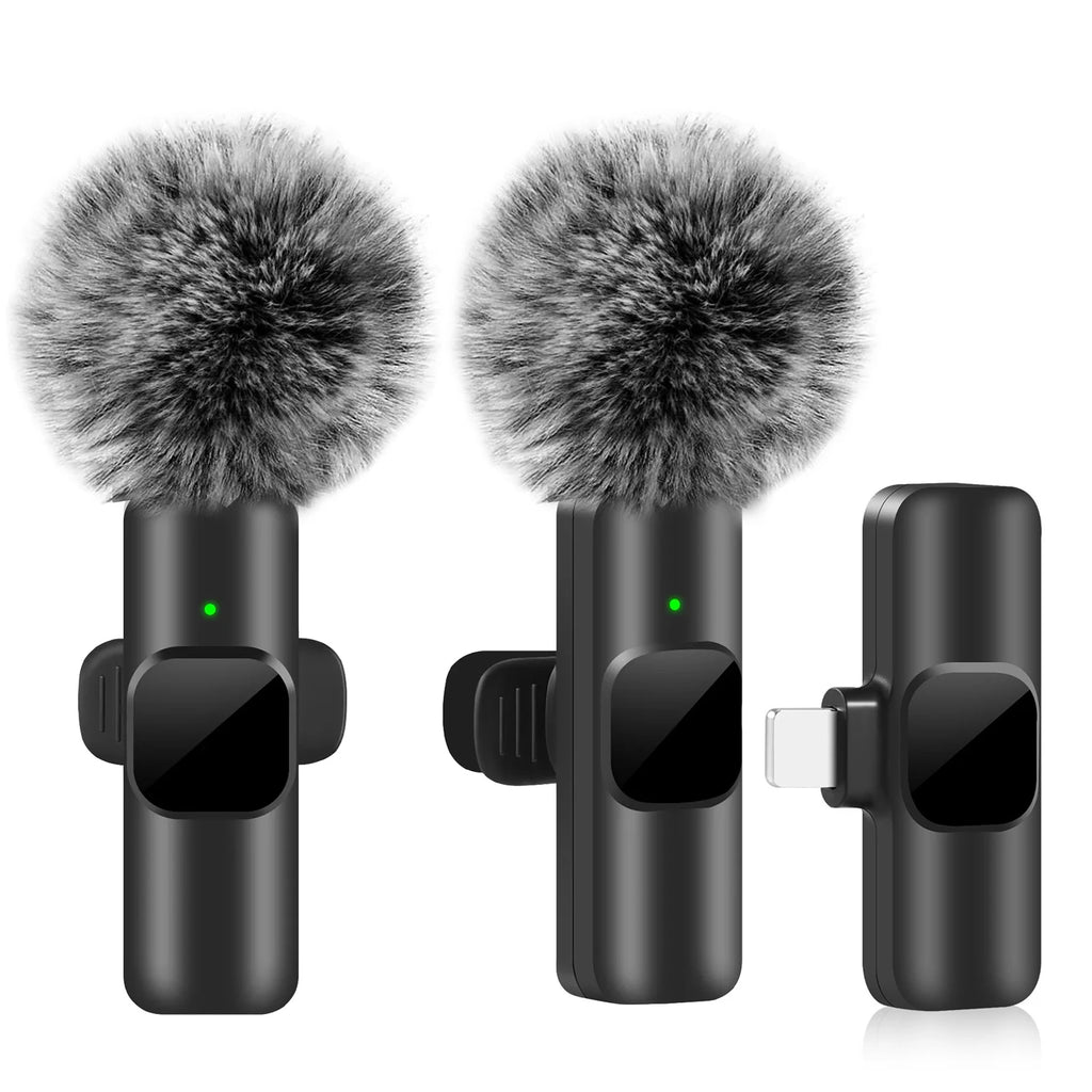 K60 NEW Wireless Lavalier Microphone Audio Video Recording Mini Mic For iPhone Android Laptop Gaming Mobile Phone Microphone