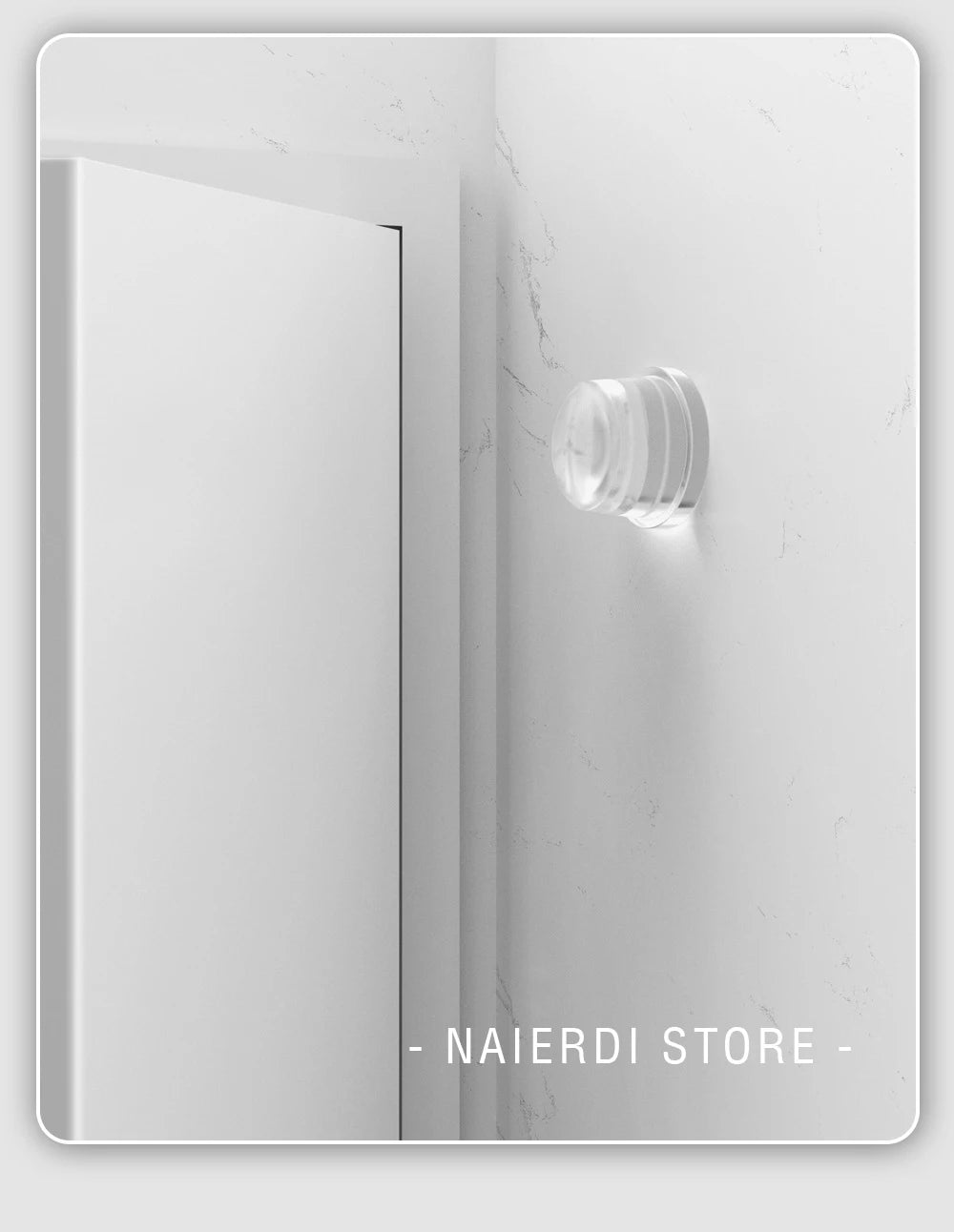 NAIERDI Wall Protector Silicone Door Stopper Self-Adhesive Nail-Free Door Stops Anti-Collision Door Holder Hardware