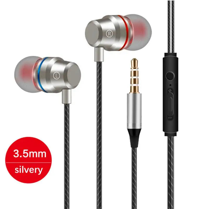 X6 Metal Earphones High Quality Bass Noise Reduction Headphones Sport Headset Auriculare MP3 Computer Headphones Wired Earphones