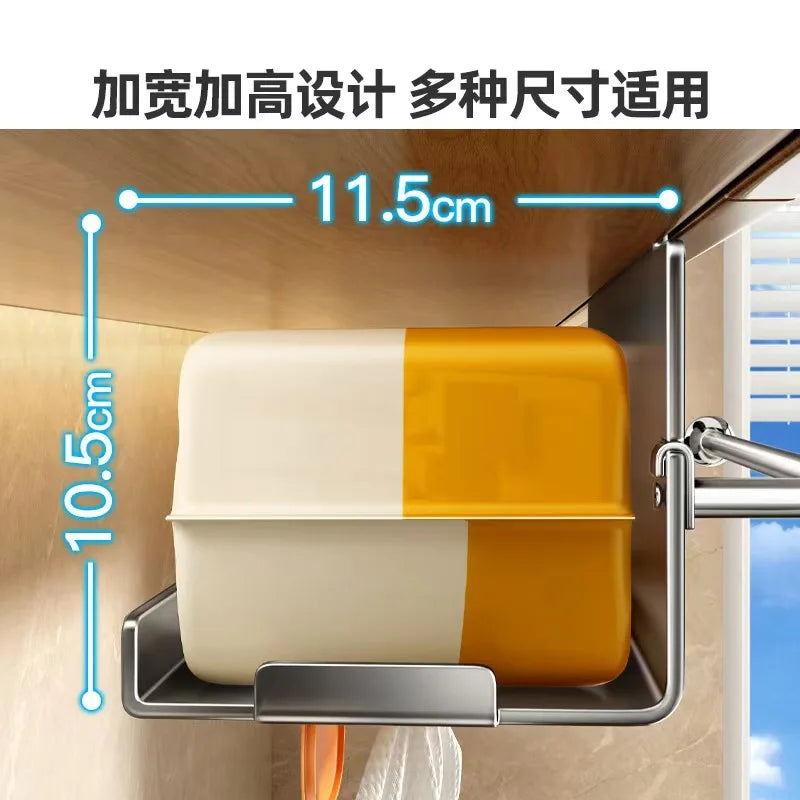 Thickened stainless steel kitchen wet wipe storage box, tissue holder, hanging cabinet tissue box, storage, cloth, plastic wrap,
