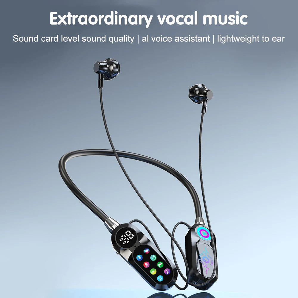 Wireless Bluetooth 5.4 Headset with LED Display HiFi Sound Quality Sports And Gaming Earbuds