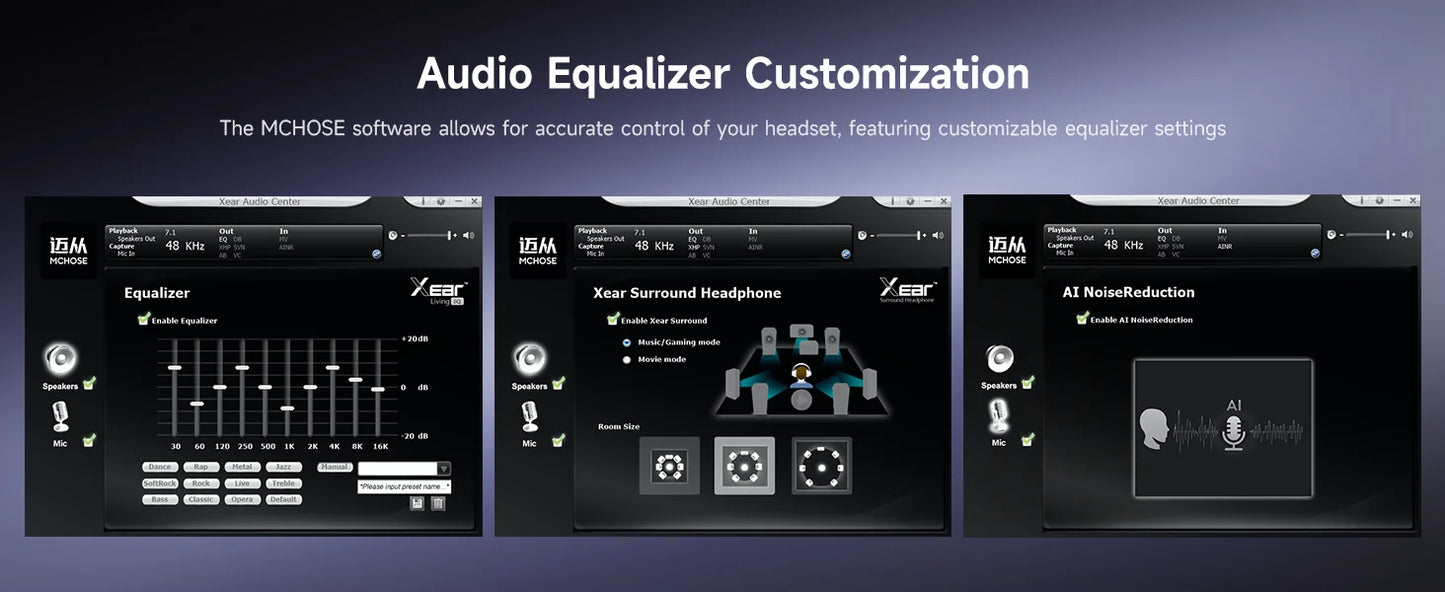 MCHOSE V9 Pro 7.1 Esports Headphones Head Mounted Four Mode Gaming Bluetooth C-Media Processor Computer with Microphone 2000mAh