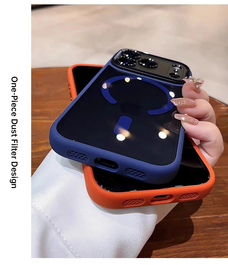 Lenovo Brand for Magsafe Transparent Phone Cases For iPhone 17 Pro Max 15 16 Pro Max Magnetic Shockproof Cover