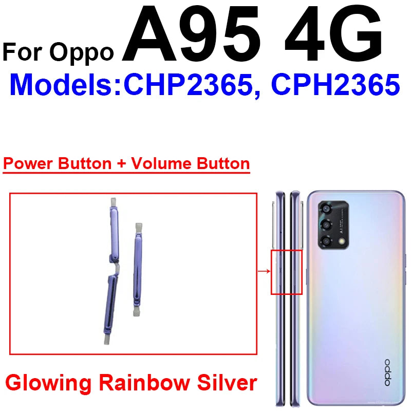 Volume Pwoer Side Button For OPPO A93 A94 A95 4G 5G Up Down Volume ON OFF Power Switch Side Keys Flex Cable Repair Parts