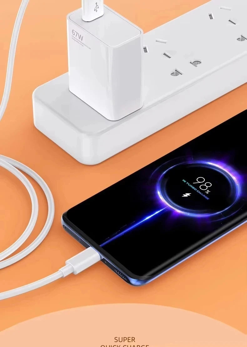 For XIAOMI 67W Charger Cargador Hyper Turbo Charge Adapter 67W Fast Charging Cable For Mi 15T 13T 13 12 Lite Poco X5 Pro F5 F4