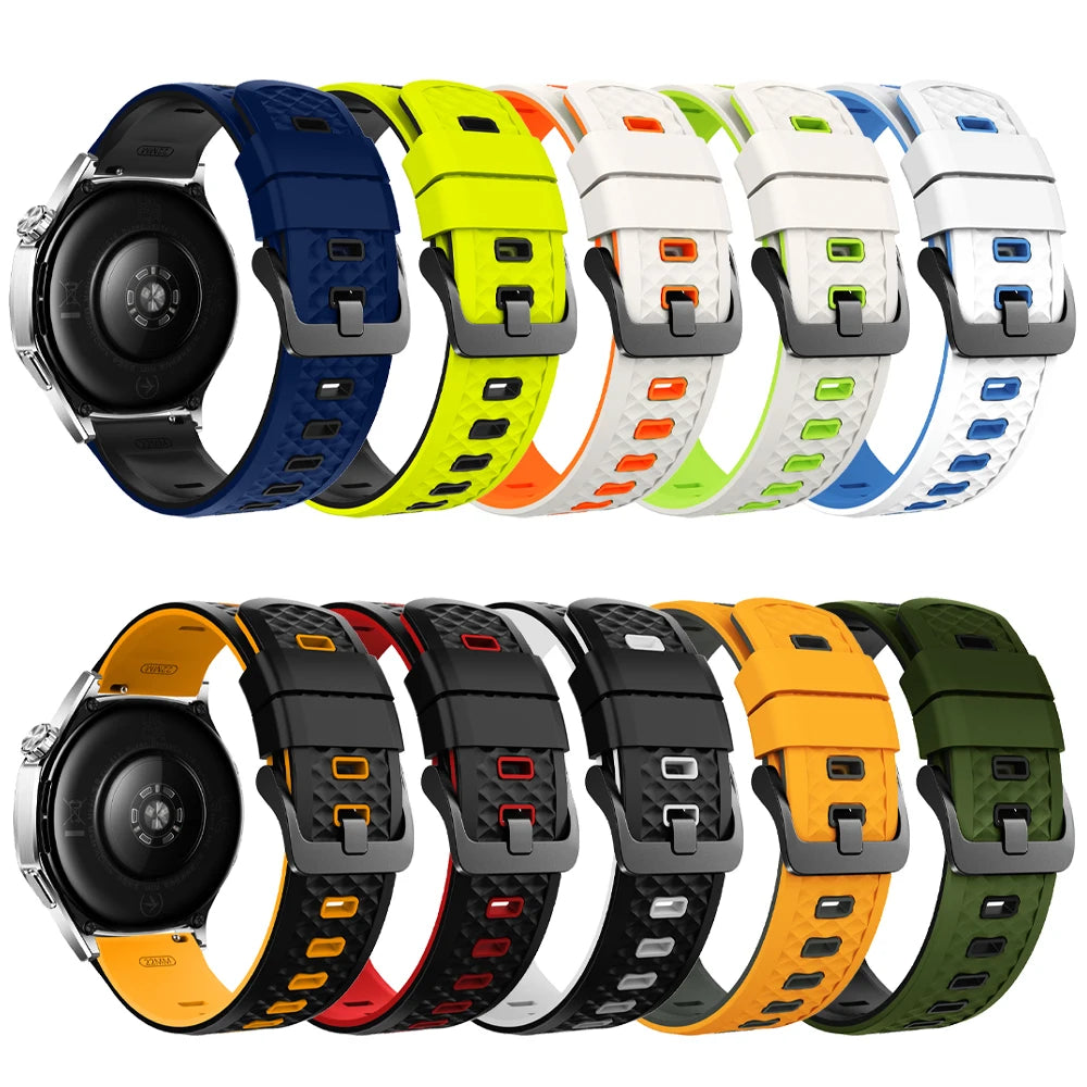 22mm Two-Tone Silicone Band Quick Release Strap For Garmin Forerunner 570 47MM 265 255 Music/Venu 4 3 2 45MM Sport Bracelet Belt