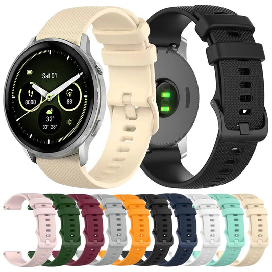 Sport 20 22mm Silicone Strap For Garmin Venu 4 45mm/Forerunner 165 265 570 Bands For Garmin Vivoactive 6 5 4/Venu 3 Sq2 Bracelet