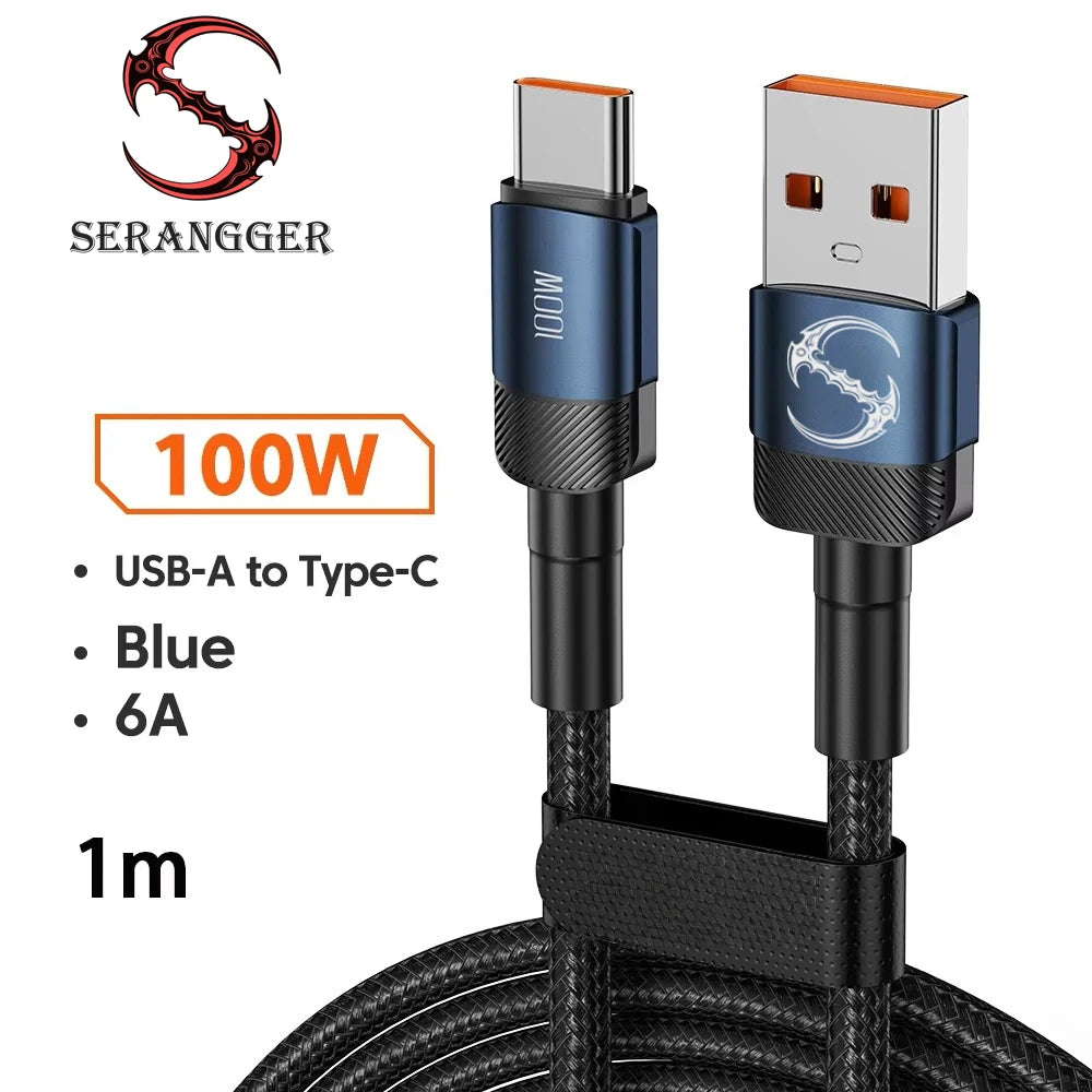 PD 100W1m/2m/3m Fast Charge USB to Type C Cable Quick Charging Data Cord for Huawei Xiaomi