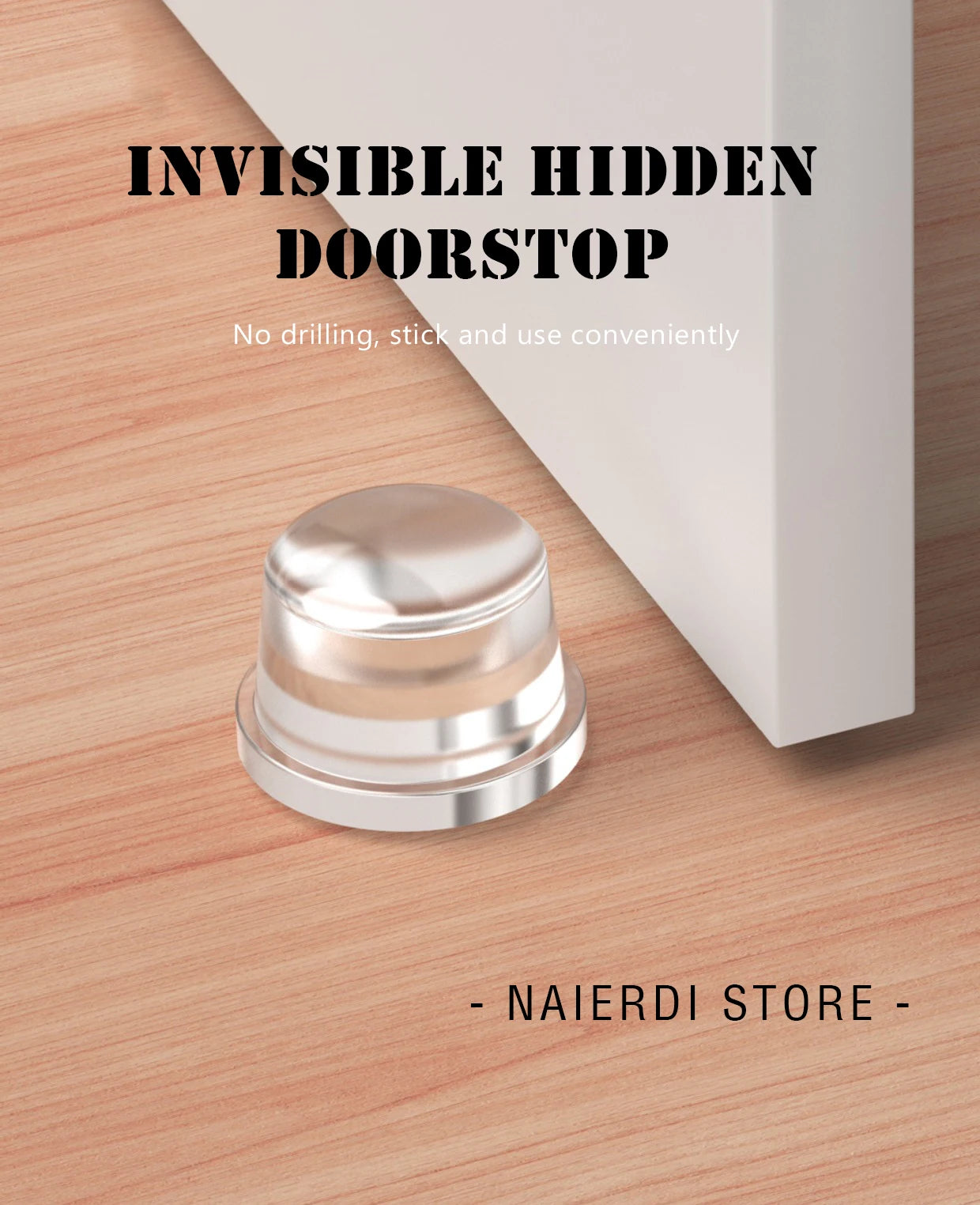 NAIERDI Wall Protector Silicone Door Stopper Self-Adhesive Nail-Free Door Stops Anti-Collision Door Holder Hardware