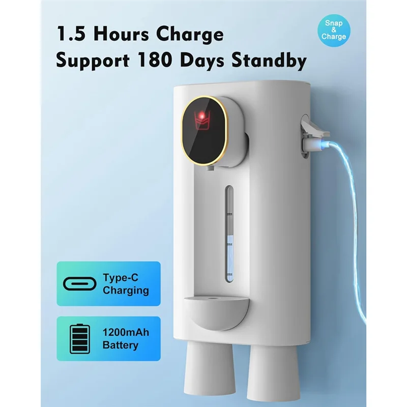 AS63-Mouthwash Dispenser For Bathroom, 18.26 Oz (540Ml) Touchless Auto Mouth Wash Dispenser With Magnetic Cups