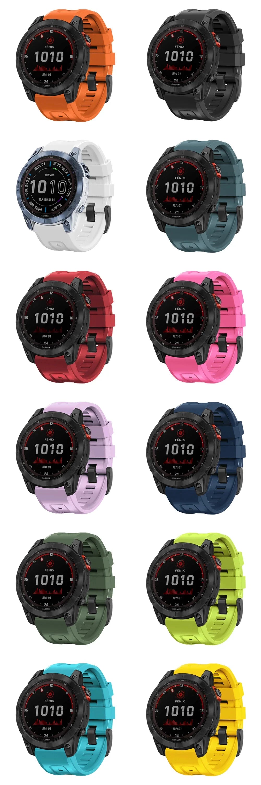 QuickFit 26 22mm Silicone Sport Watch Band for Garmin Fenix 7 7X PRO 6 6X GPS 5 5X Plus 3 HR Epix Pro instinct 2X Strap Bracelet