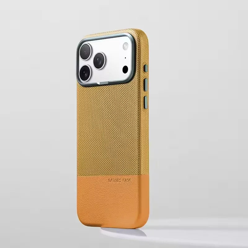 Luxury Business Hit Color Relief Leather Case for IPhone 17 Pro Max 16 15 14 13 for MagSafe Magnetic Shockproof Alloy Lens Cover