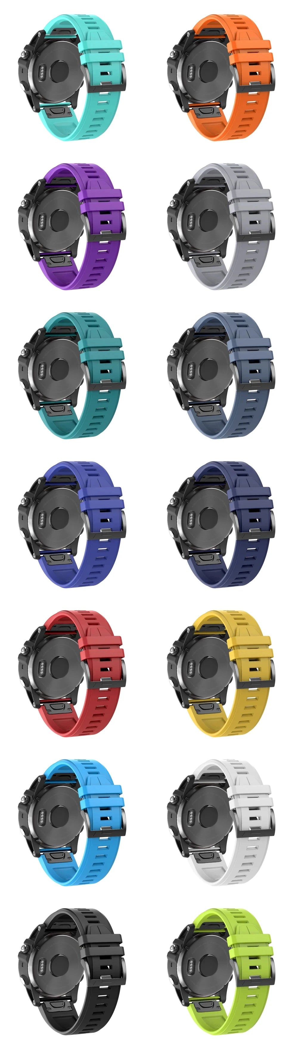 QuickFit 26 22mm Silicone Sport Watch Band for Garmin Fenix 7 7X PRO 6 6X GPS 5 5X Plus 3 HR Epix Pro instinct 2X Strap Bracelet